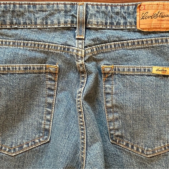 Y2K Levi Strauss Signature Jeans 10M Mid Rise Straight Leg Blue Stretch Denim - Picture 9 of 11